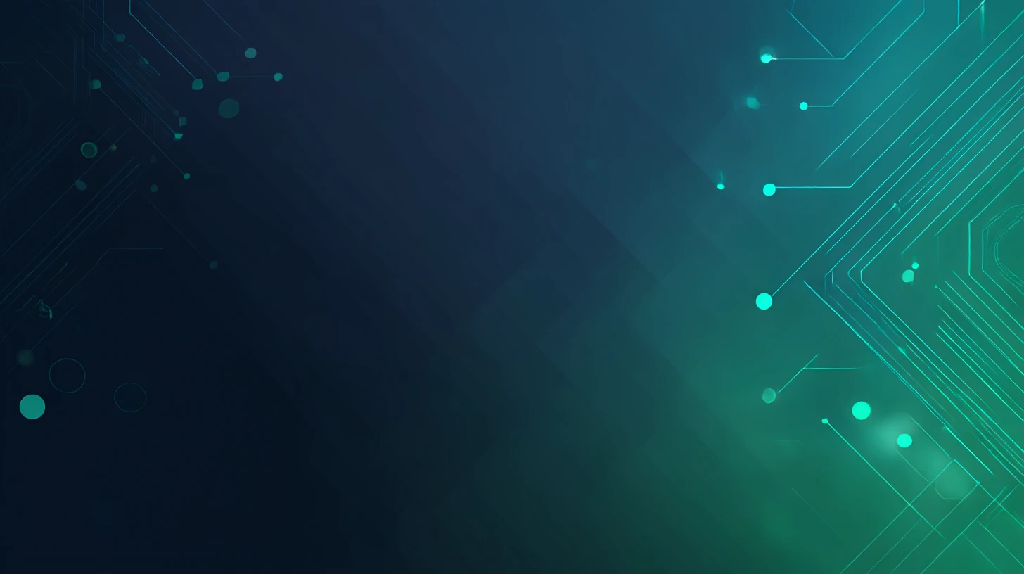 Representación abstracta tecnológica en degradado verde y azul